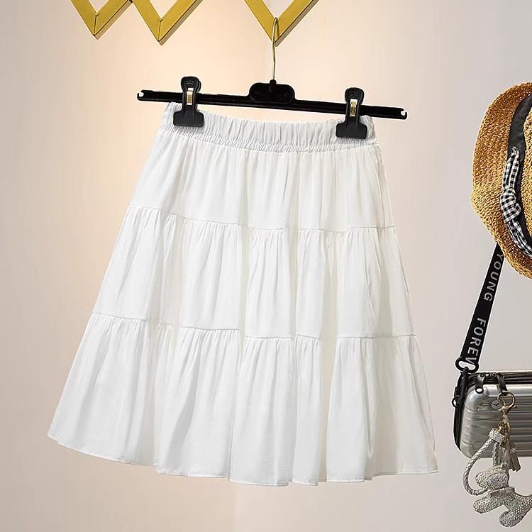 

Белая миди-юбка А-силуэта с высокой талией большого размера - Коллекция Весна 2025 для женщин XL