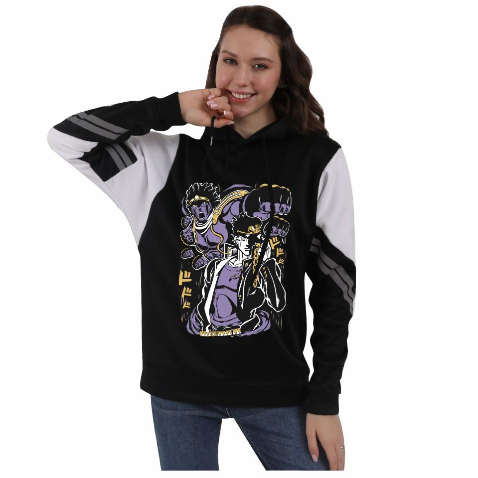 JoJo's Bizarre Adventure Color Block Plush Anime Hoodie