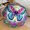 1pc Colorful Butterfly Mandala Umbrella with Plastic Handle,Suitable for All Seasons Home Travel Outdoor UmbrellaDD1790