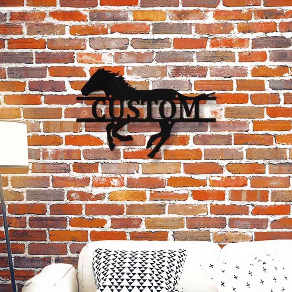 Exclusive 1pc Tailorable Metal Horse Emblem Ornament Rustic Barn ID Plate Indoor Outdoor Ranch Wall Art