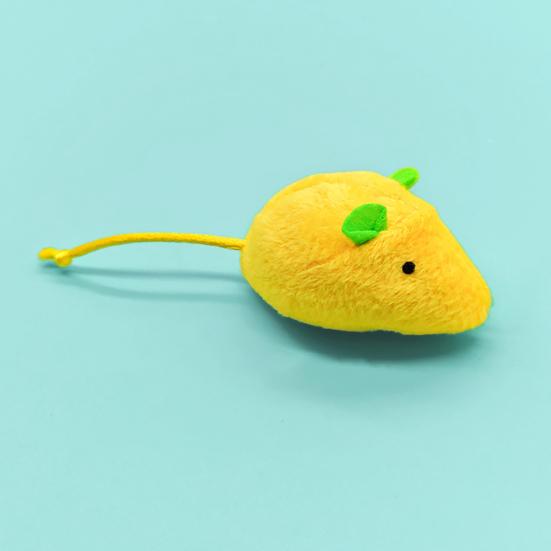 5Pcs Lemon Mouse Cat Toys Catnip Filled Cute Mouse Plush Cat Chew Toy Kitten