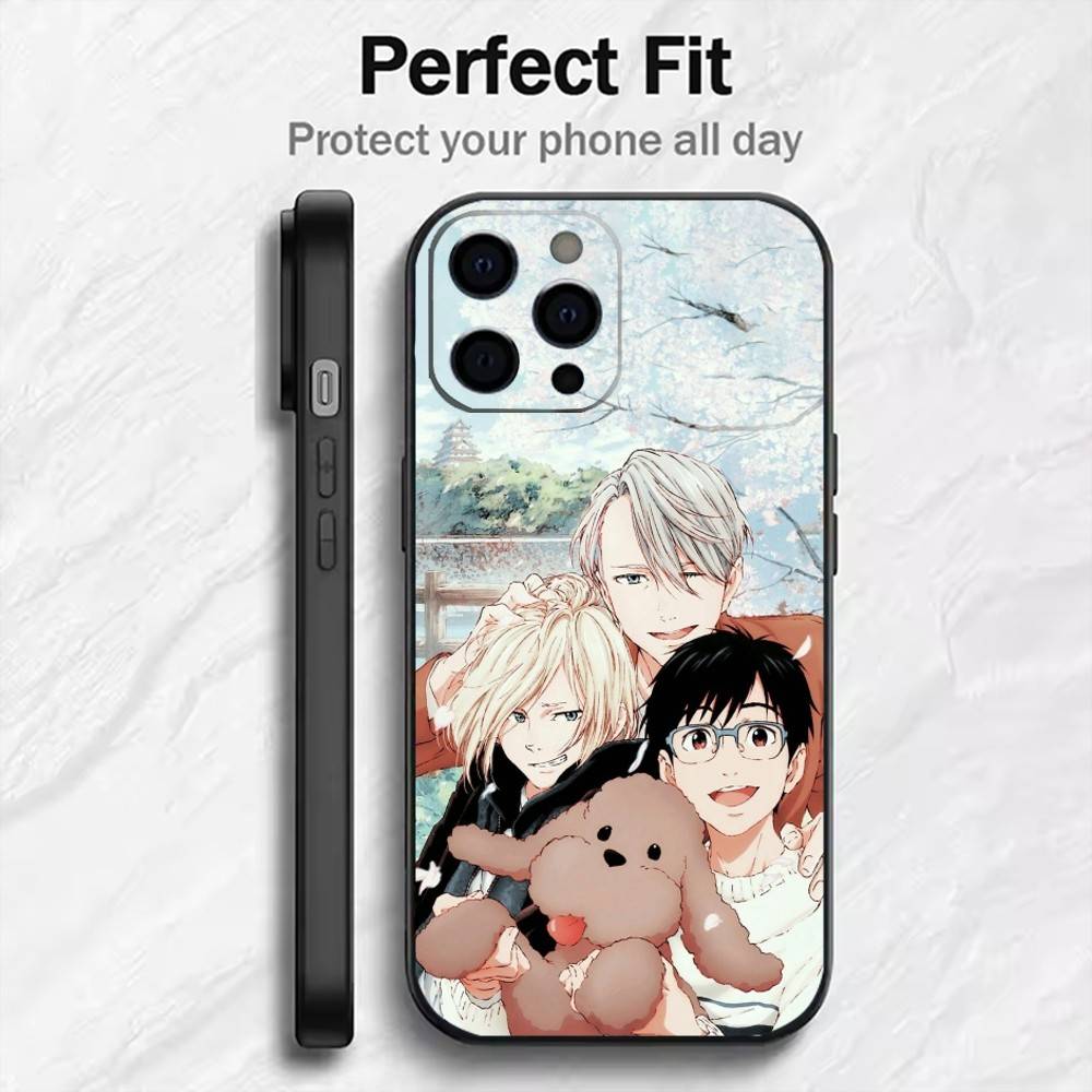 Y-Yuri On Ice Anime Printed  Phone Case For iPhone17,16,15,14,13,12 Plus,Max Soft Silicone Black Cover