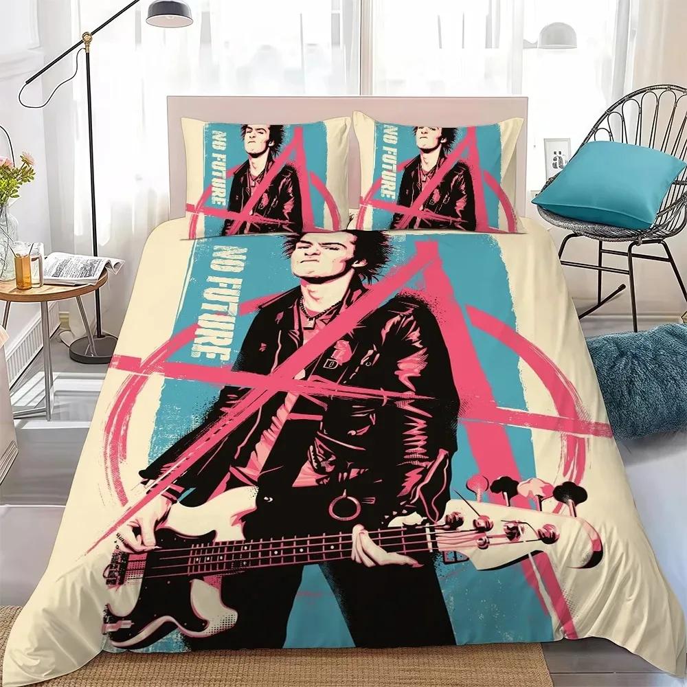 Duvet Cover Pillowcases S-sex P-pistols R-rocks B-band Bedding Set, for Kids Adult Bedroom Decor Twin Full Queen King Size Gift