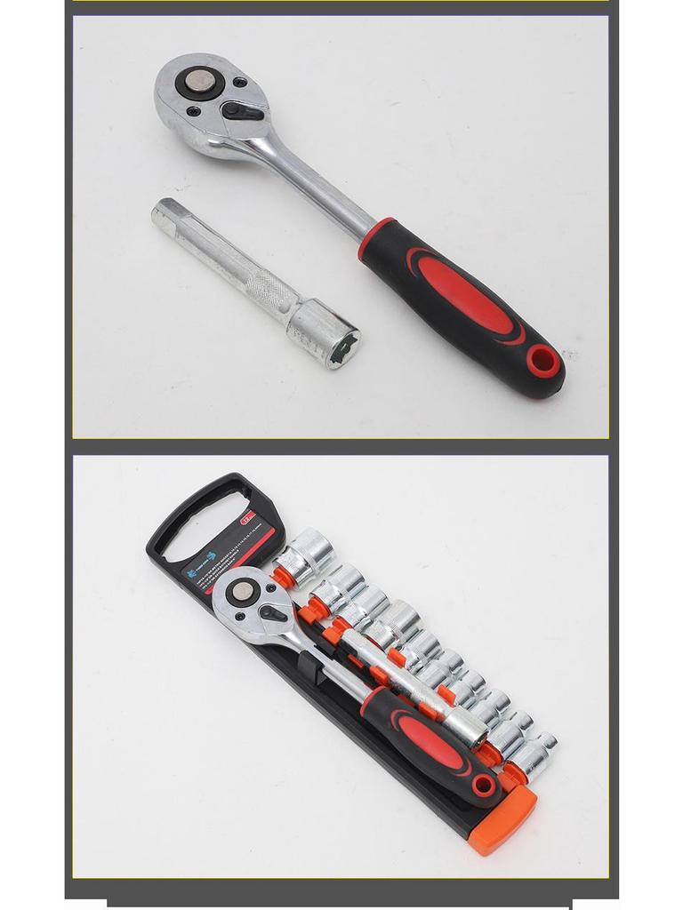 12-Piece Ratchet Socket Wrench Kit: Hex, Large-Medium-Small, Two-Way Quick Release