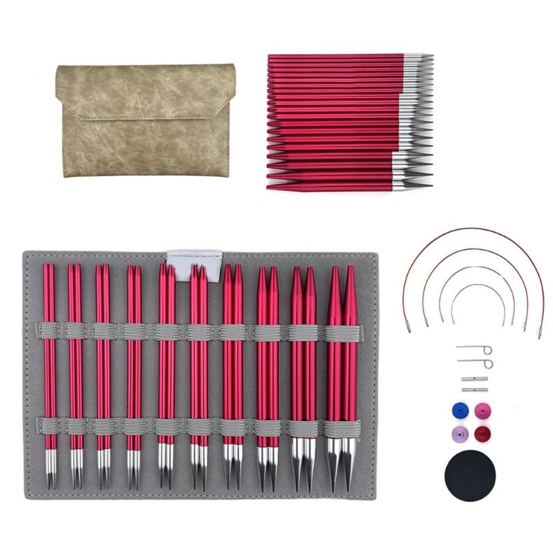 

Circular Knitting Needle Set Short Round Knitting Needle Interchangeable Circular Needle Size 3mm-8mm Knitting Tool