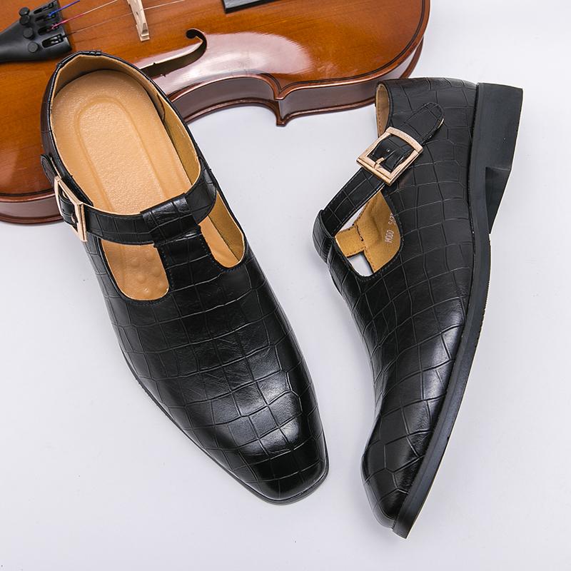 

Модная кожаная обувь мужская повседневная лоферы роскошный дизайн слипоны мужская модельная обувь стиль кэжуал большой размер хорошая износостойкая подошва 38 чёрный