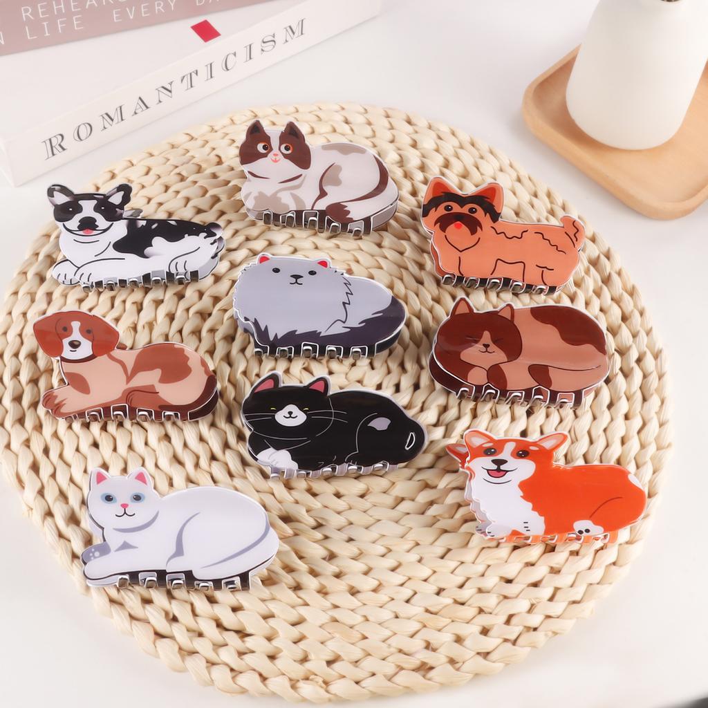 1pc New Cute Animal Series Acrylic Cat Cartoon Hair Clip, Back of the Head Hair Clip, Hair Accessories, and Dished Hair
