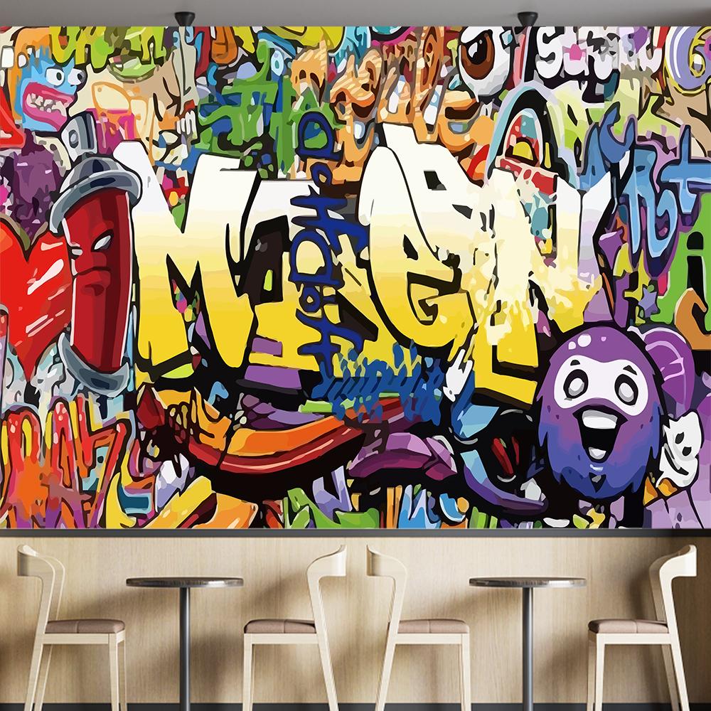 Graffiti Wall Mural Colorful Graffiti Wallpaper For Boys Children's Rooms Living Room Backdrop 3d Murals