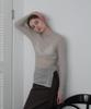Aente Sheer Slit T-Shirt - Gray
