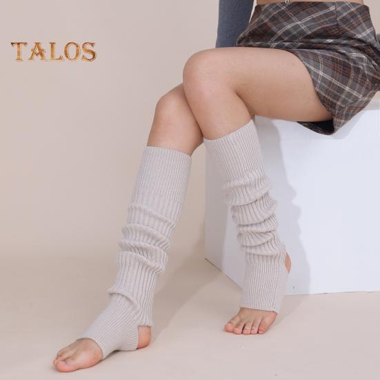 1 Pereche Jambiere de Iarnă Calde Tricotate cu Coaste Benzi Potrivire Elastică Șosete Tricotate pentru Gambă cu Orificiu pentru Călcâi Accesorii Anii '80 pentru Petrecere Sport Yoga Dans