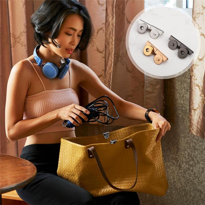 Set Magnetic Snaps 24 Pieces Sew On Clasps Snap Fastener Magnets No-Sew Closures For Purses Bags Tote Buttons