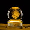 Peony 3D Crystal Ball Night Light - Creative Ornament & Birthday Gift for Qixi Festival