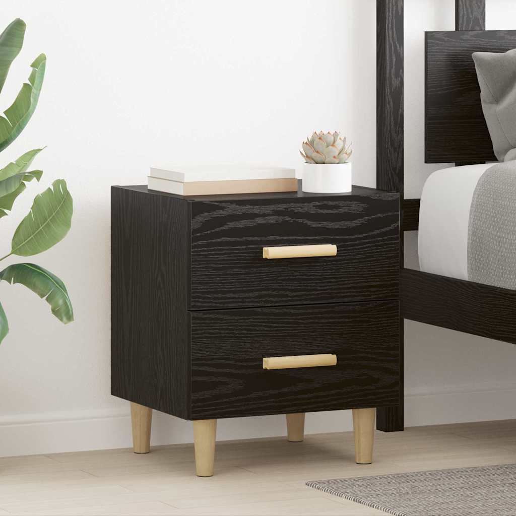 Nightstand Black Oak Effect 40 x 35 x 47.5 cm