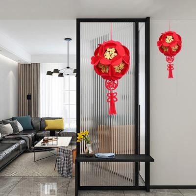 2Pcs Chinese New Year Lantern Pendant with Blessing Words Year of Dragon Goodtune Scene Layout Ornament Felt Fabric Red Lantern