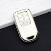4 Buttons Car Key Case Cover for Honda CR-V Accord Civic Fit HR-V Odyssey Elysion Stepwgn Pilot TPU Key Protector Key Chains