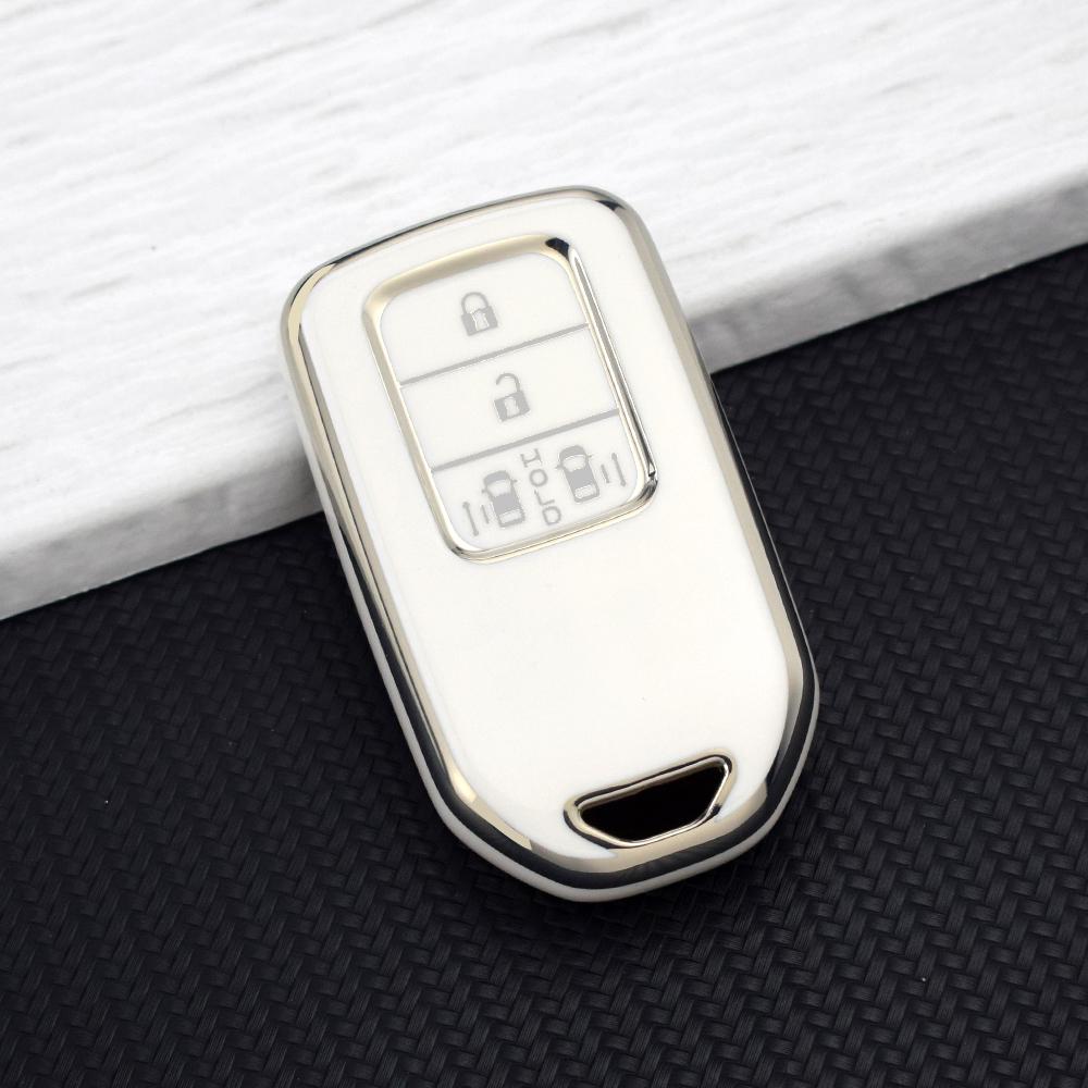 

4 Buttons Car Key Case Cover for Honda CR-V Accord Civic Fit HR-V Odyssey Elysion Stepwgn Pilot TPU Key Protector Key Chains