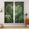 Dschungel-Erkundung Bedruckter Vorhang für Heimdeko - Stangentaschen-Fensterbehandlung für Schlafzimmer, Küche, Wohnzimmer