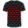 Spring New Men's 3D Digital Printing Mesh Hole Honeycomb Fun Short-sleeved Round Neck T-shirt Men's Fashion Tops