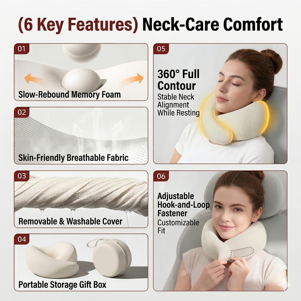 U-shaped Travel Neck Pillow, Travel Pillow, Comfortable Sleep, Ergonomic Design, Suitable for Travel Planes