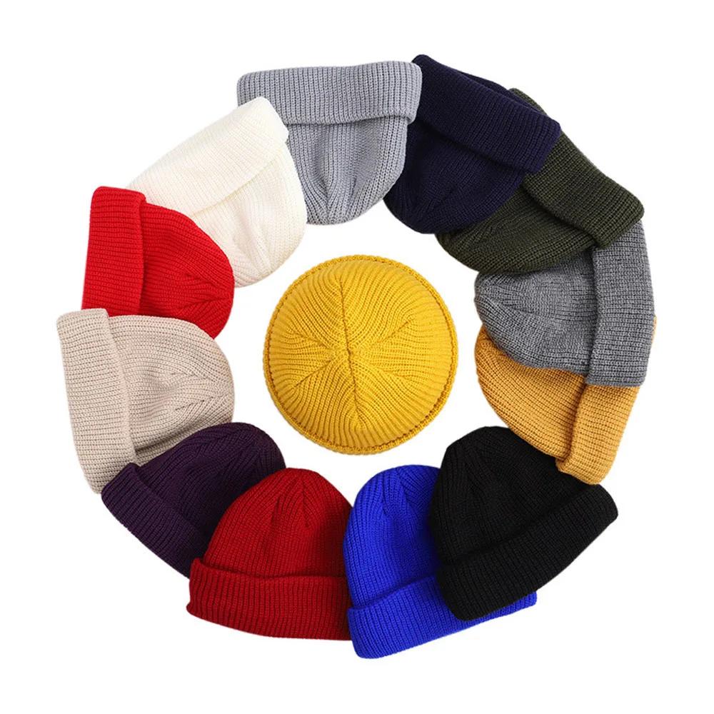 2025 Winter Warm Beanies Casual Short Thread Hip Hop Hat Adult Men Female Wool Knitted Skull Cap Elastic Unisex