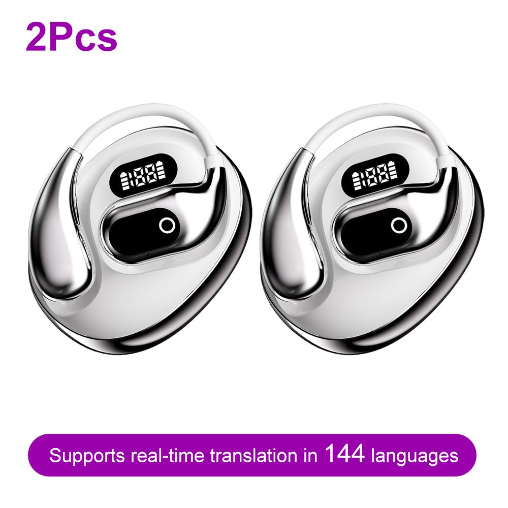 144-Language AI Translator Headphones Bluetooth 5.3 Wireless Two-Way Real-Time Translation For Business Global Travelers Earbuds