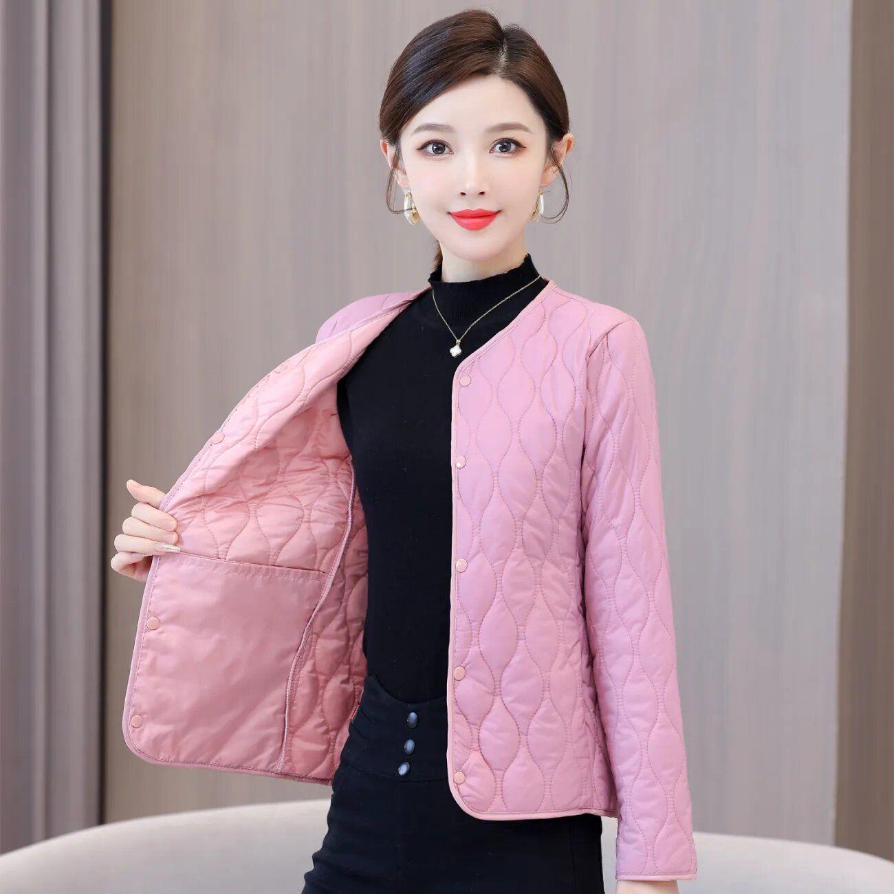 

Осень-зима Новая мода V-образный вырез длинный рукав однотонные парки мужская одежда повседневный универсальный пуговиц теплый простой карман шикарный топ XXXL розовый