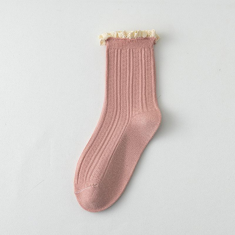

Vintage Lace Twist Women s Mid-tube Socks,Cute Cotton JK Style for Girls, Women,Fashionably,Casual Daily Sports All Season Sock One Size
