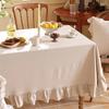 Retro Ruffle Tablecloth Cotton Washable Table Cover Tablecloths For Rectangle Table Baby Shower Kitchen Party Wedding Decor