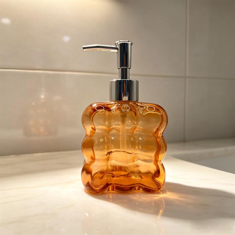 Press-Type Glass Dispenser Bottle for Home or Hotel - Ideal for Hand Soap, Shower Gel, and Lotion.