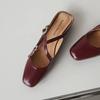 Krazing Pot Microfiber Mules Med Heels Office Lady European Design Fashion Summer Size 43 Size 42 Women Sandals