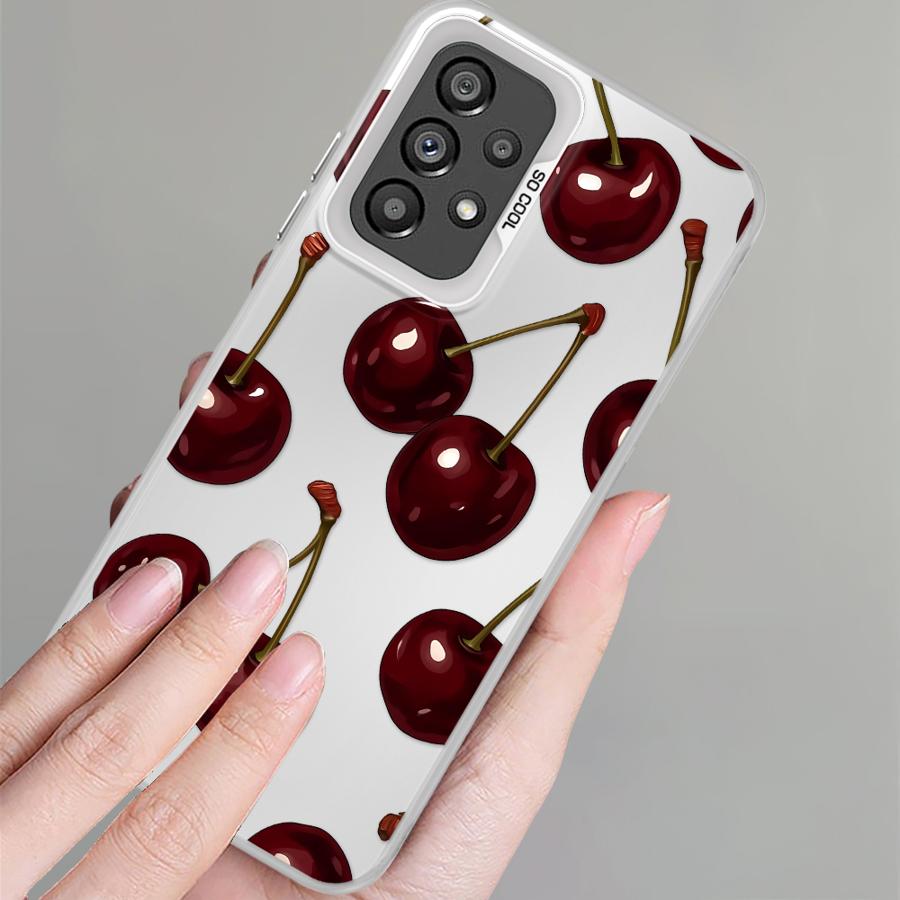 Phone Cover Case for Samsung Galaxy A13 A12 A25 A73 A23 A71 A32 A36 A14 A56 A72 A16 A34 A17 A52 A54 Stylish Cherry Pattern