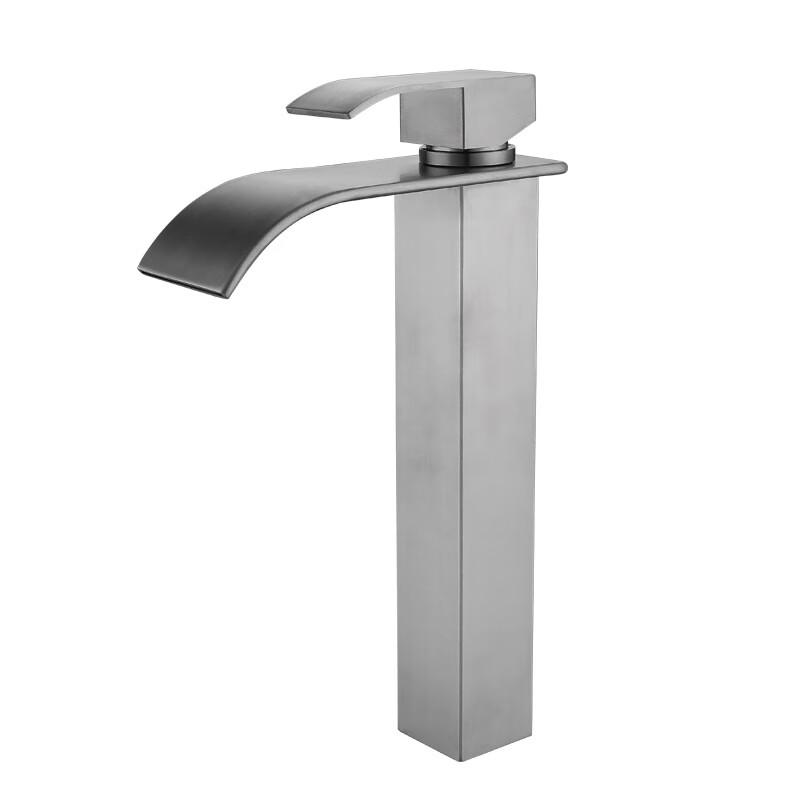 TLXT Brushed Stainless Steel Waterfall Bathroom Faucet