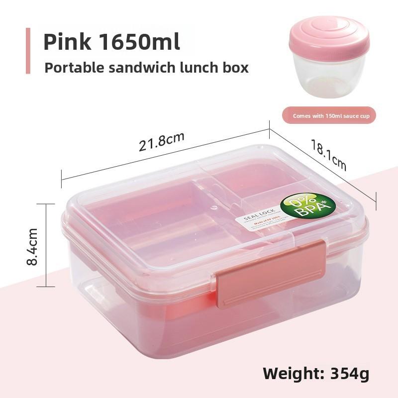 Portable Double Layer Bento Box With Dividers For Office Lunches And Picnics