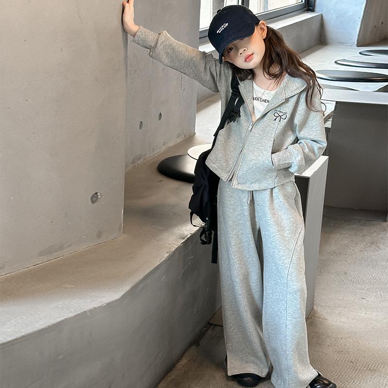 Girls' Trendy 2025 Spring & Autumn Casual Two-Piece Set: Fashionable Children's Clothing for Big Girls