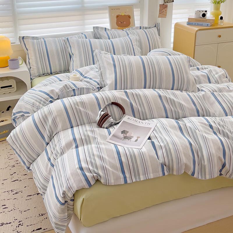 LISM Fresh Cotton Sanded 4-Piece Bedding Set