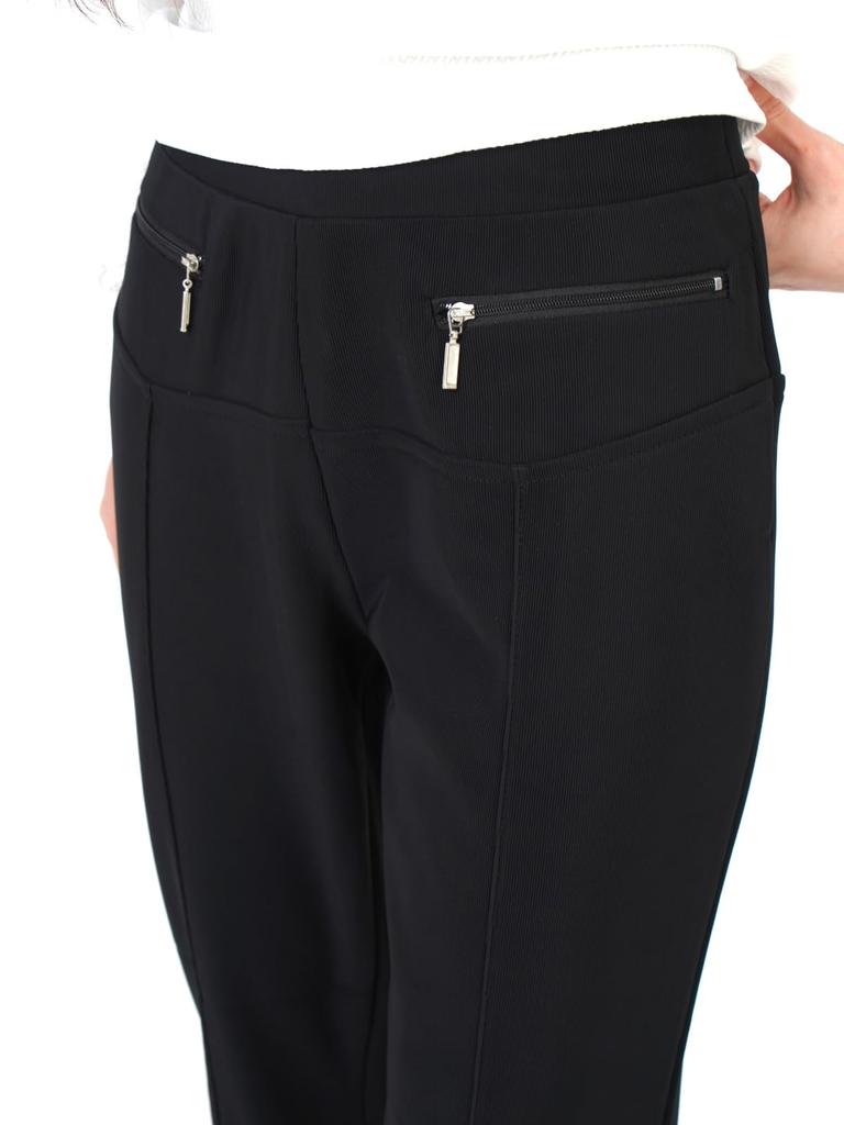 Stretch Straight Leg Long Pants for Office and Perfect for a Beautiful Leg Silhouette Size Women's Pants, Business, (Black, LL)