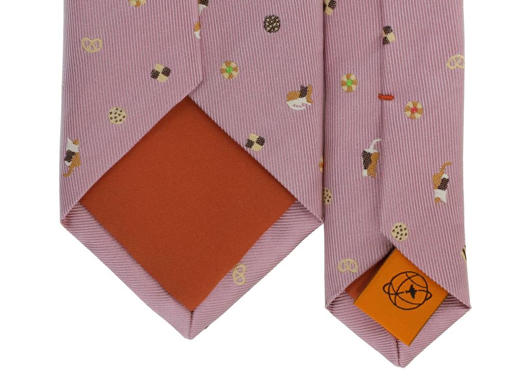 SIMON CARTER Cat Sweets Silk Tie (Pink)