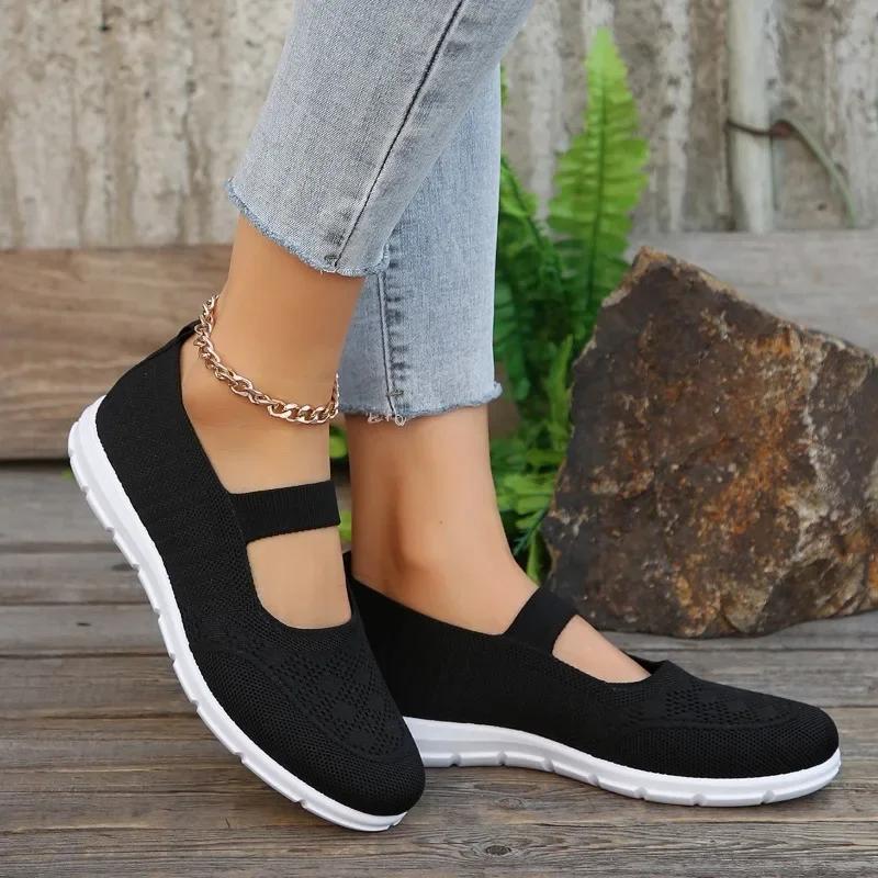 Fashion Women's Vulcanize Shoes Fashion Slip-on Mesh Light Ladies Shoes 2025 New Shallow Plus Size Comfortable Casual Shoes for Women