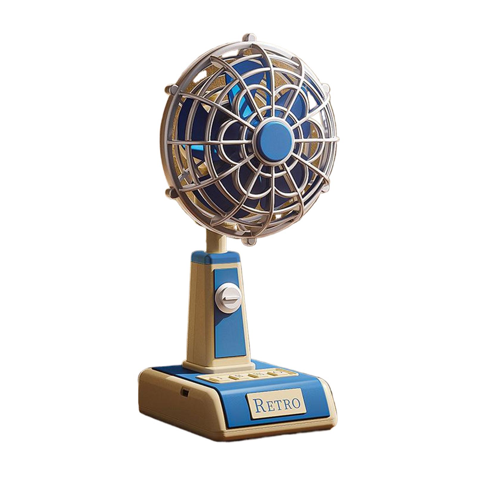 

Тихий охлаждающий вентилятор с 3 скоростями лето Портативный USB Перезаряжаемый Мощный Сильный Ветер Воздушный поток Дом Улица Офис Настольный Ретро синий