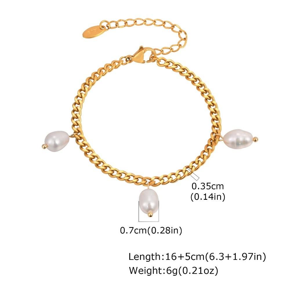 Adjustable Clasp Pearl Bracelet Elegant Chain Bracelet New Gold Plated Bracelet  Women Jewelry