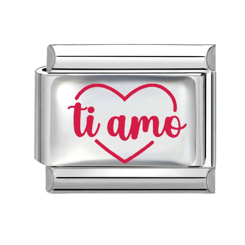 Wholesale Sweet Romantic Letter Series I Love You Link Fit 9mm Stainless Steel Bracelet Women Making DIY Heart Charm Jewelry