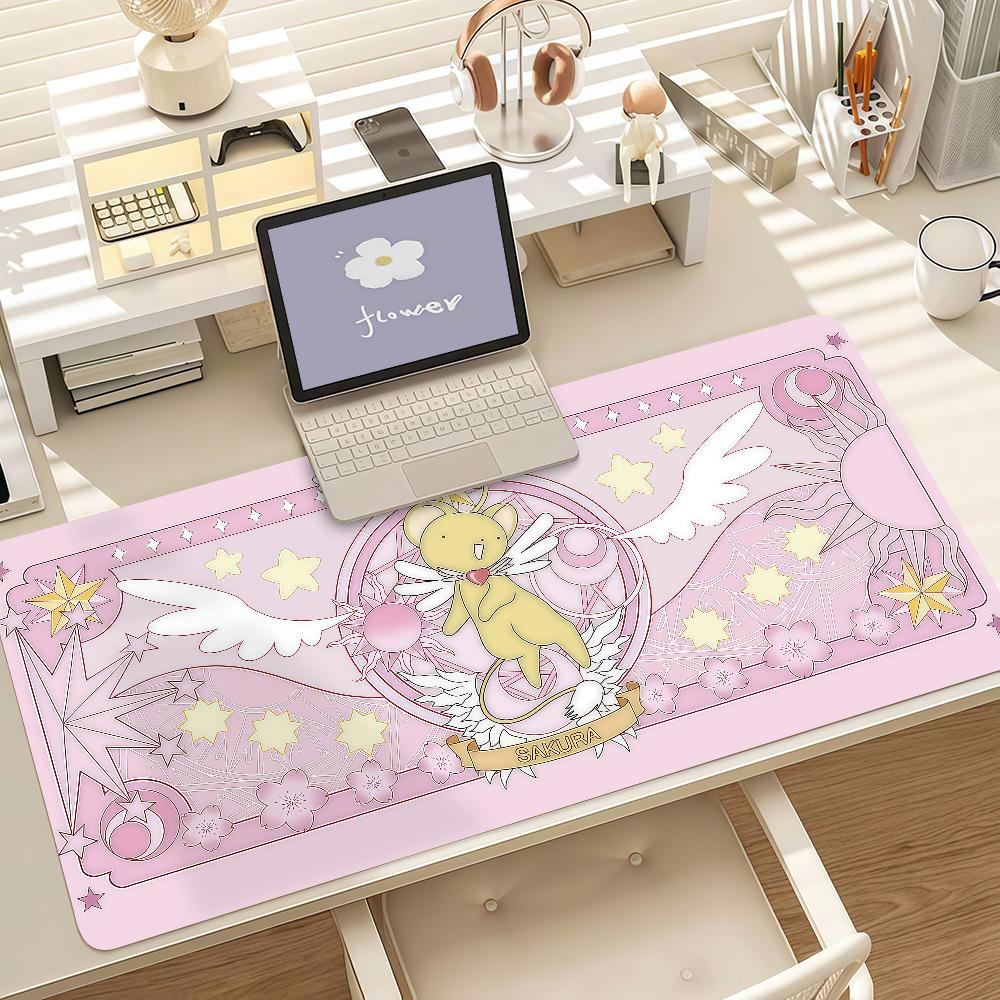 Anime Ccardcaptor Sakura Cartoon Mouse Pad Anti Slip Rubber Edge Locked Thickened Laptop Gaming Desk Mat