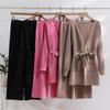 Casual Loungewear Women Set Knit Bathrobes Cardigans Pants Matching Sets Two Piece Women Knitted Suit Knitted Two Piece Women Sets