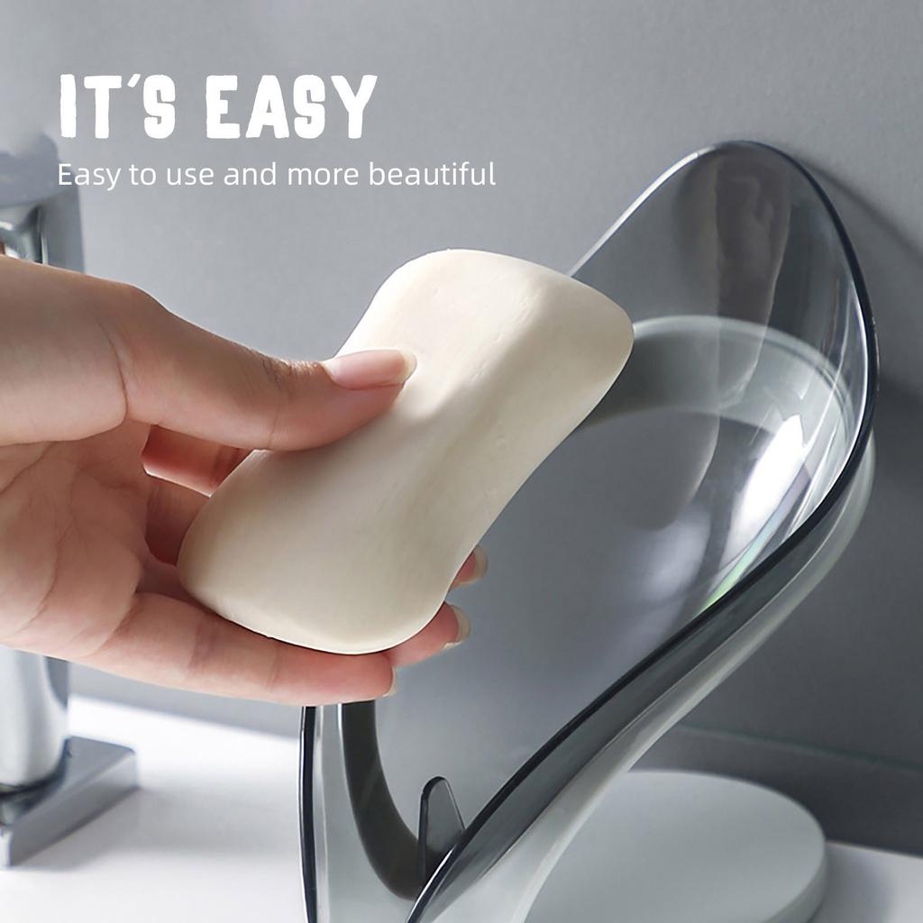 Suction Cup Soap Holder Creative Leaf Soap Box Free Punch Placement