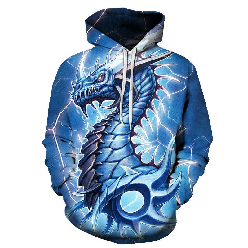 3D Sweater Digital Printing Personalized Wolf Head Pullover Hoodie Casual Sweater