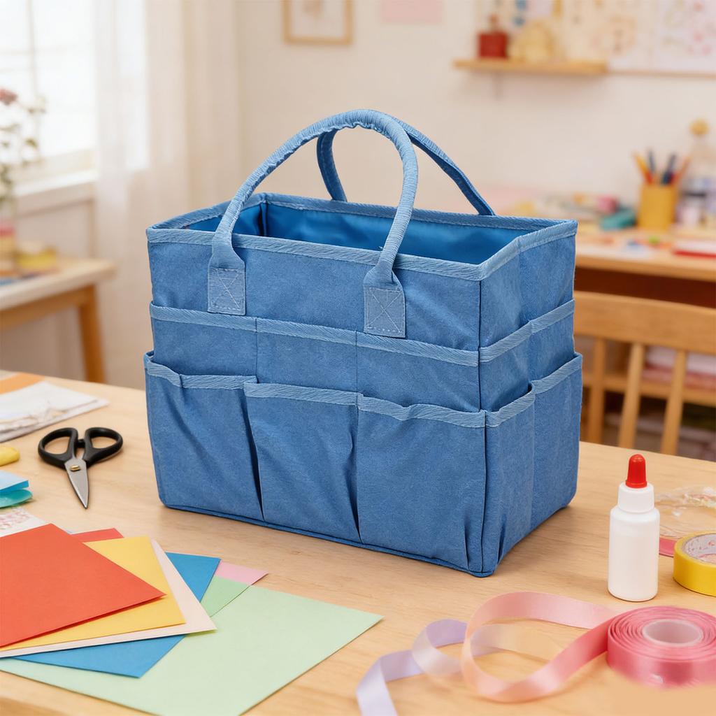 Craft Bag 10 Pockets Oxford Fabric Spacious Arts and Crafts Storage Teacher Stationery Sewing Gardening Tool Bag