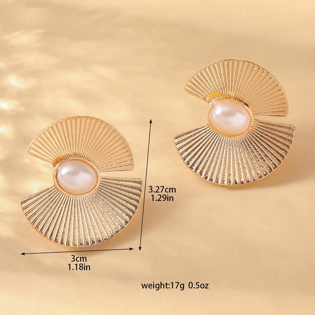 Accessories Circle Hollow Fan Circle Metal Earrings Women'S French Retro Elegant Niche Premium