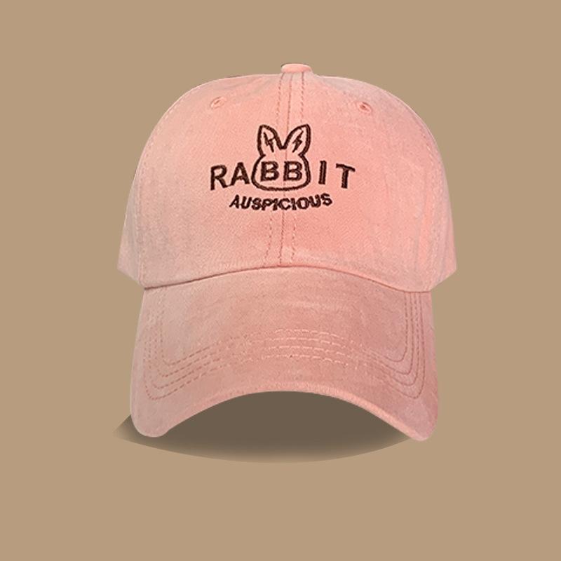 Spring New Letter Rabbit Cap Female Trend Brand Brown Hat Face Small Baseball Cap