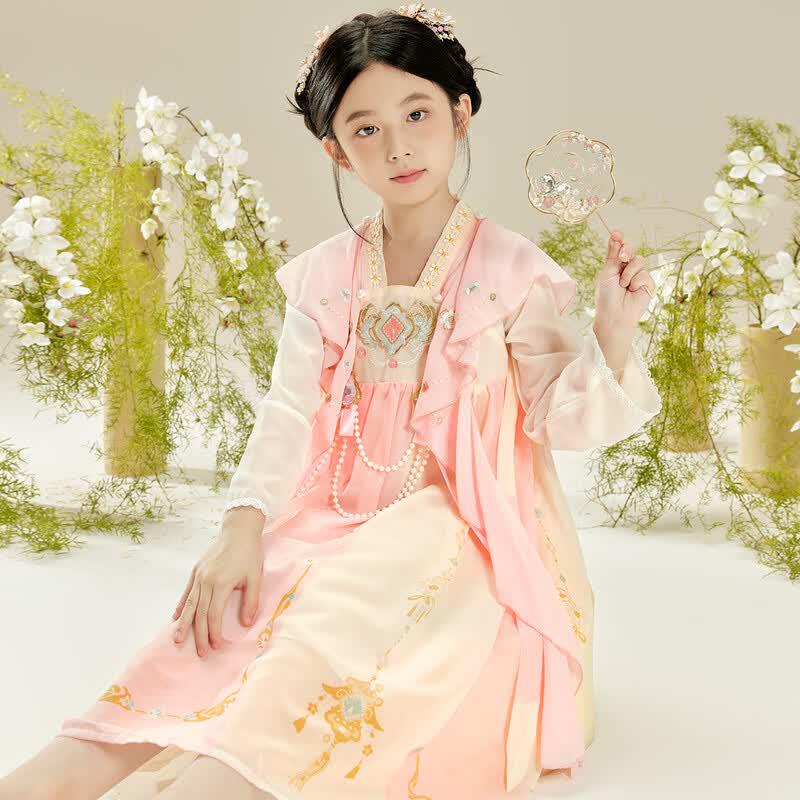 Little Tiger Patty Girls' Embroidered Hanfu Dress