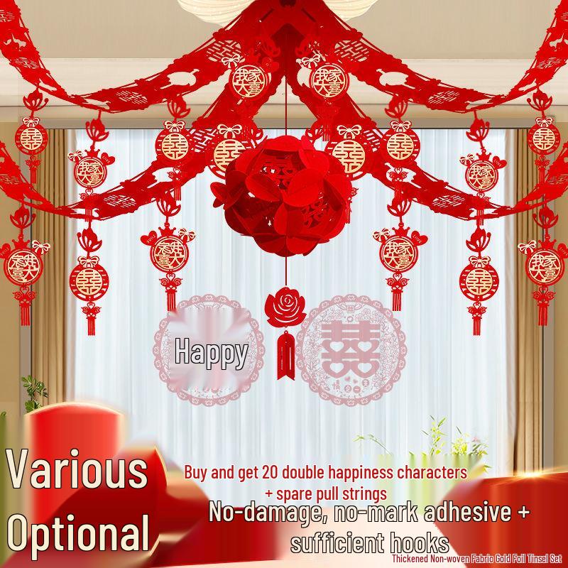 Complete Wedding Decoration Set: Bride's Room, Groom's New Home & Living Room Ceiling